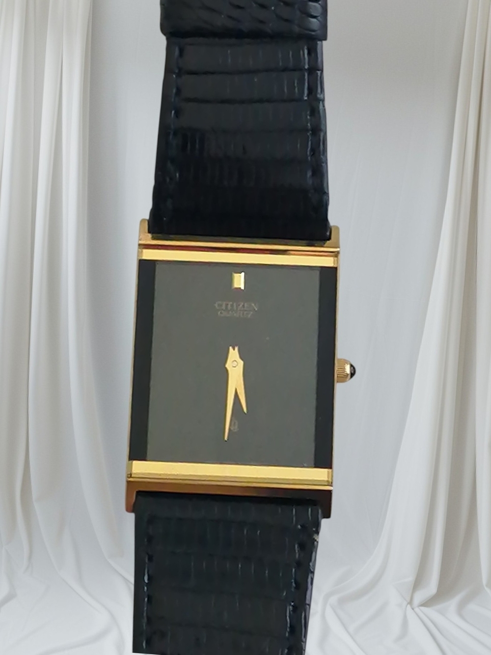 Citizen Black and Gold Rectangular Dress Watch